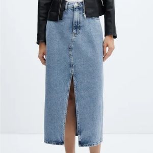 Mango Denim Midi Skirt